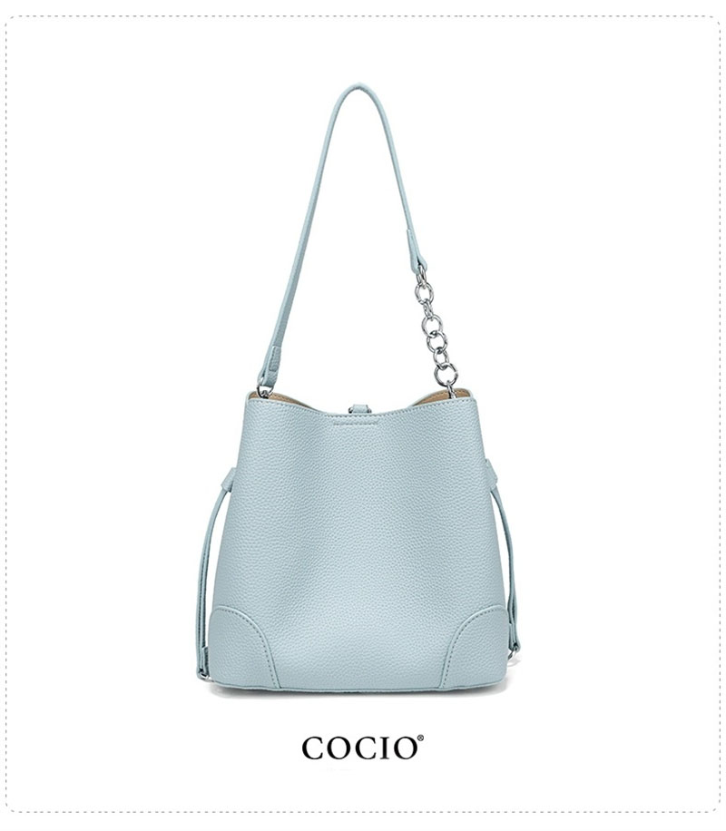 COCIO designer bag New leather light luxury vegetable basket bag classic composite bag casual fashionable versatile white blue bucket bag