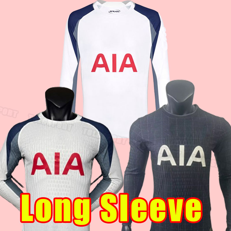 Long sleeve 25 26 SON Tottenham kit Soccer Jerseys 2025 2026 Football shirt LUCAS HOjbjerg ROMERO KULUSEVSKI BENTANCUR KANE RICHARLISON NDOMBELE Home fans player