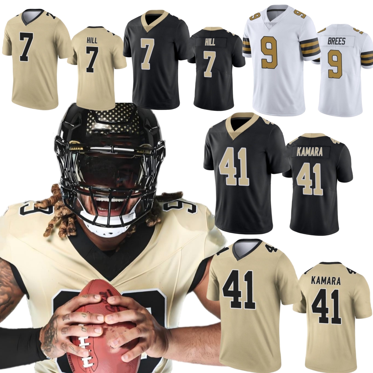 2025 Chris 12 Olave Football Jerseys 41 Alvin Kamara Demario Davis Tyler Shough Kool-Aid McKinstry Taysom Hill Cameron Chase Young Danny Stutsman Erik McCoy