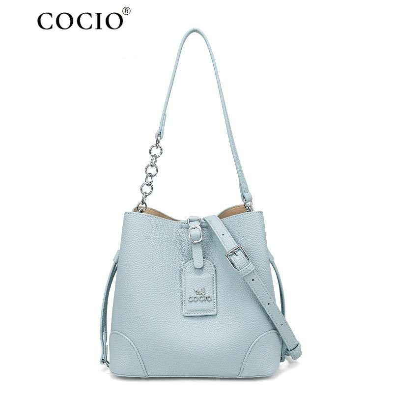 COCIO designer bag New leather light luxury vegetable basket bag classic composite bag casual fashionable versatile white blue bucket bag
