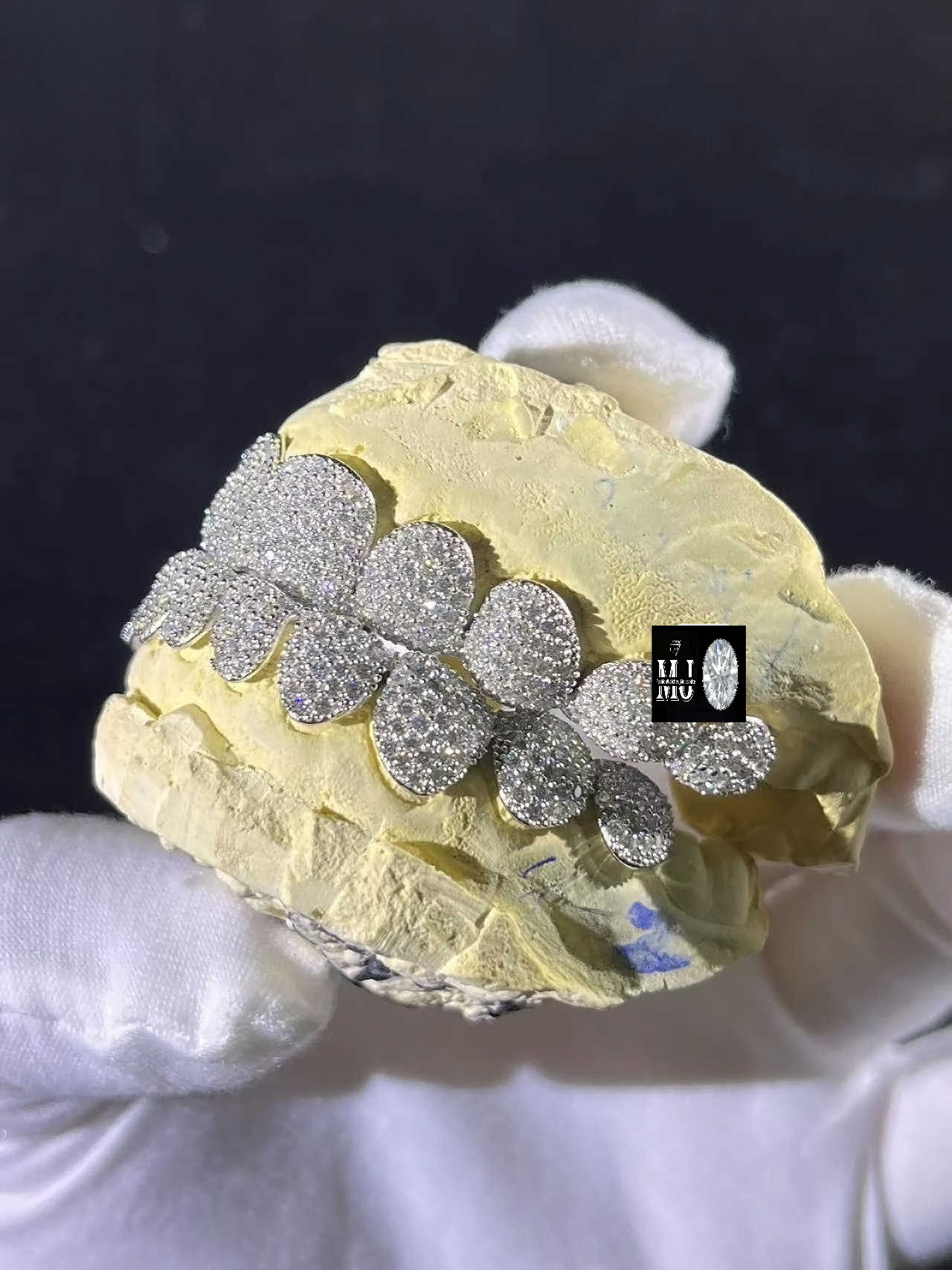 Lifeng Jewelry Custom Rapper Dia Iced Out Perm Cut Sterg Sier Moissanite Grillz for Men