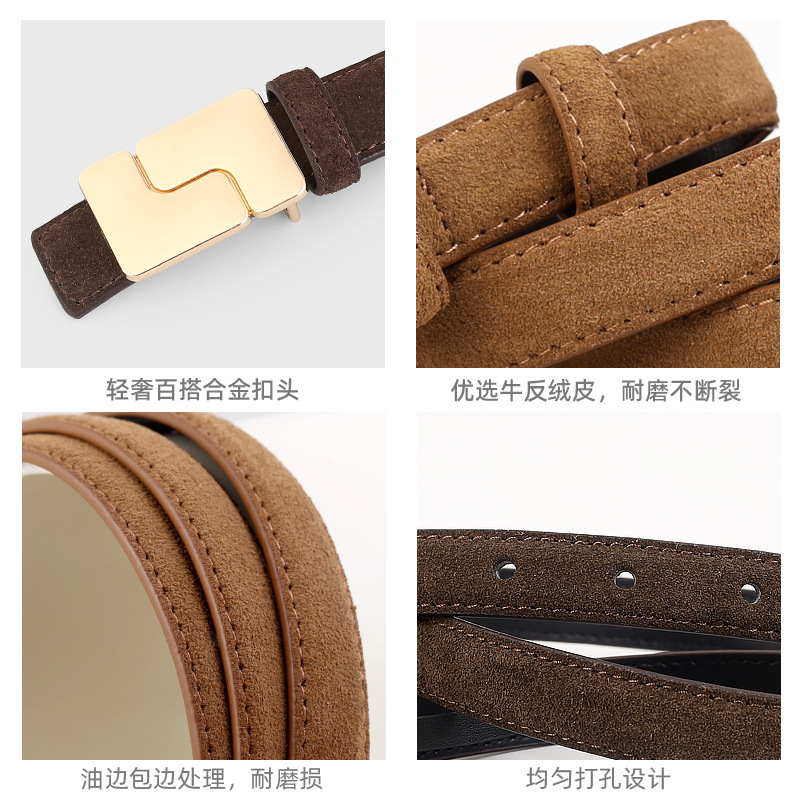Free shipping designer belt New Suede Belt Jeans Belt for Women Simple Versatile Design Sense Workwear Belt Fashion Trend