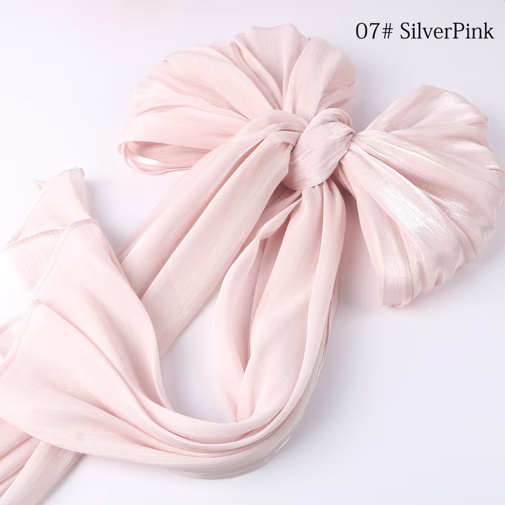 T1323 new pure color soft imitation silk shiny gauze scarf shiny silk shawl long scarf female head scarf