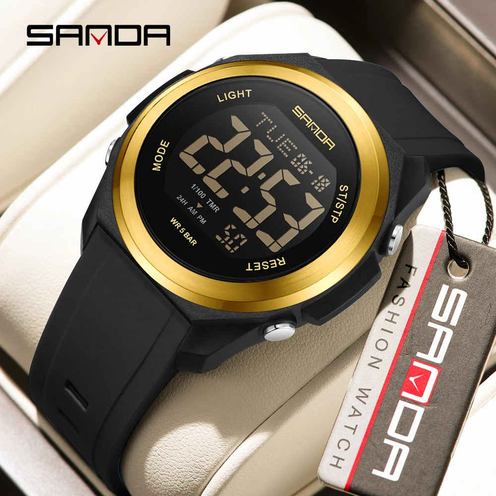 SANDA 2199 Student Digital Electronic Watch Sports Multi-functional Waterproof Colorful LED Mens Electronic Watch 250724