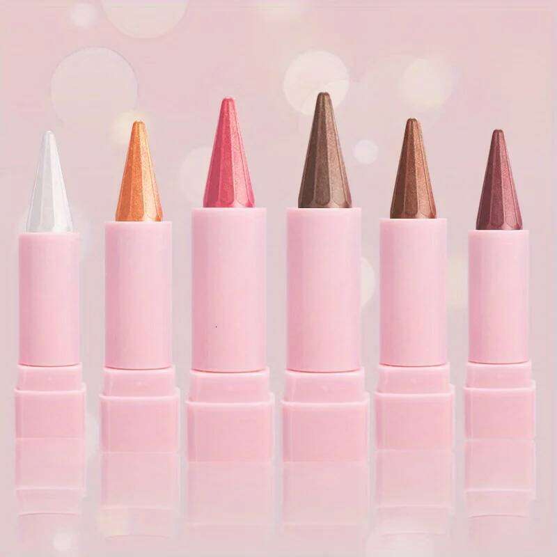 6-Color Silky Highlight Shiny Pen Light Makeup No Sdge Lazy Pointed Eyeshadow Set X250726