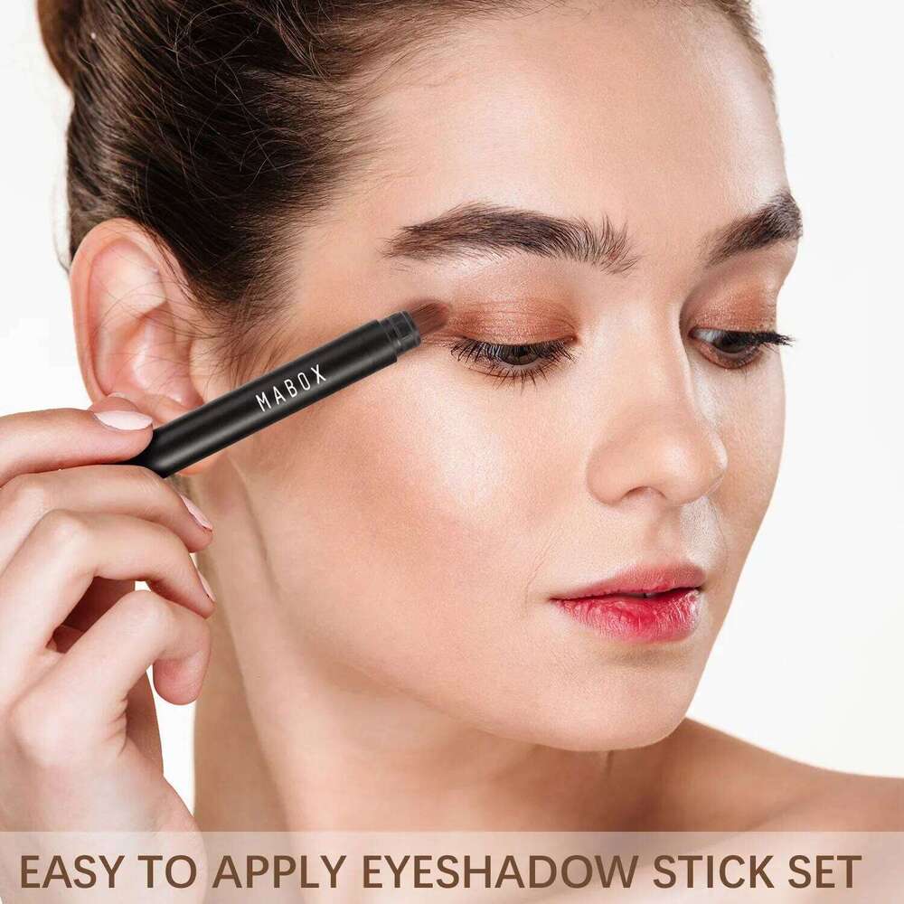 Pearlescent Double Ended Eyeshadow Stick with Brush Eyes Makeup Contour Tint Highlighters Pencil 2 in1 Glitter Eye Shadow X250726