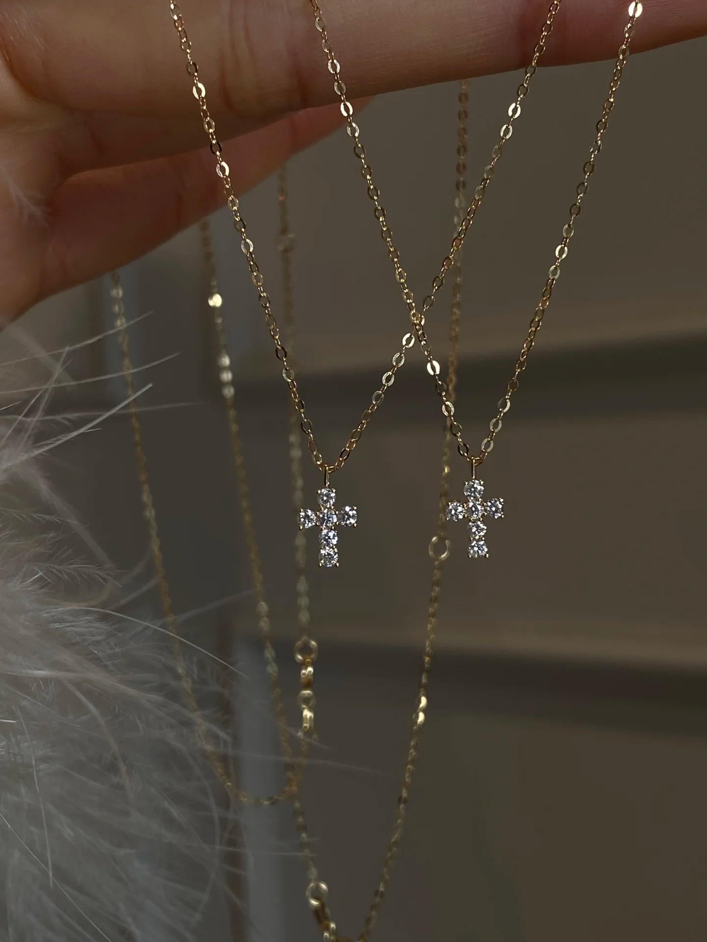 Choucong Brand Cross Pendant Vintage Jewelry Genuine 100% S925 Sterling Silver Round Cut White Lab Moissanite Diamond Party Women Clavicle Necklace Gi
