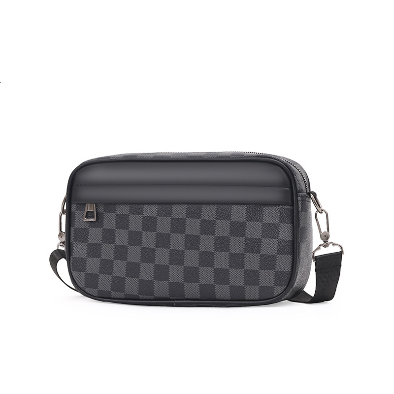 2025 New Outdoor Men's Backpack Beach Single-shoulder Crossbody Bag Trendy Texture Casual And Fashionable Printed Men's Backpack Small Squar