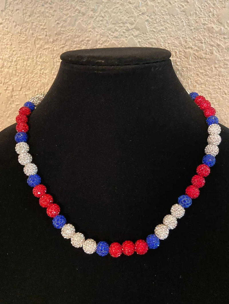 Baseball Necklace for Men Bling Baseball Necklace Rhinestone Ball Beaded Necklace baseball Players Lovers Inspired Jewelry 250722