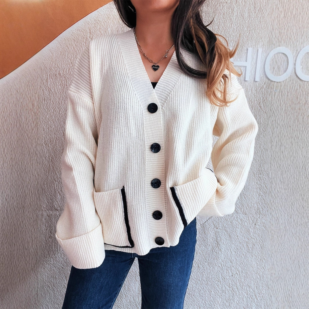 Free shipping designer sweater for women Casual and fashionable sweater with simple printed loose knit cardigan