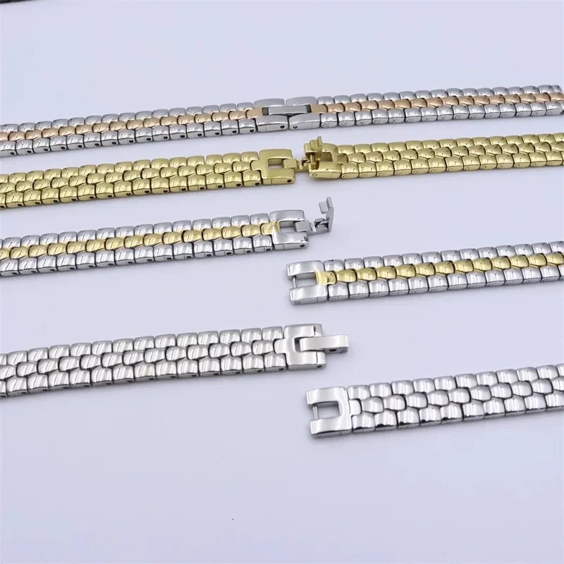 6mm 8mm 10mm 12mm 14mm 16mm For any Women Stainless Steel Watch Band Strap ceramic Watchband Rose gold Mesh belt Bracelet 250725