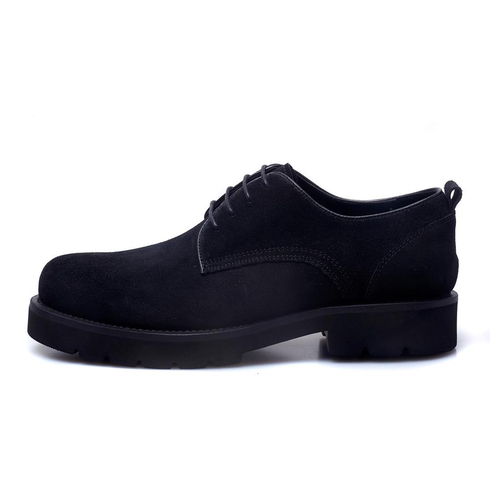 Business British leather shoes for men's genuine leather fur reverse velvet leather breathable matte casual thick sole versatile low top retro me