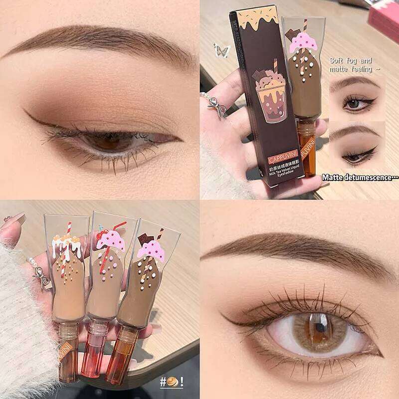 Cappuvini Veet Liquid - ted Milk Tea Brown, Soft Matte Finish, Buildable Neutral Eyeshadow Stick for Everyday Make X250726