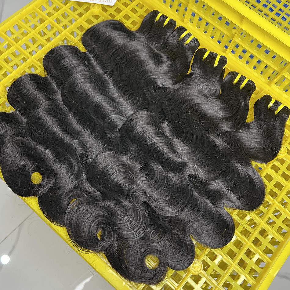 12A Vietnam Super Double Drawn Body Wave Hair Weaves Unprocessed Hair Extensions Natural Color 100g/bundle Double Wefts 3Bundles/lot