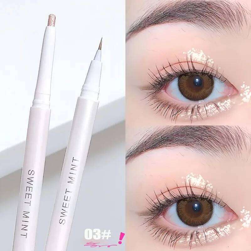 Double Headed Eyeliner Lying Silkworm Pen Dia Glitter 2-in-1 Eyes Makeup Pink Sequin Eyeshadow Highlighter Korea Cosmetics X250727