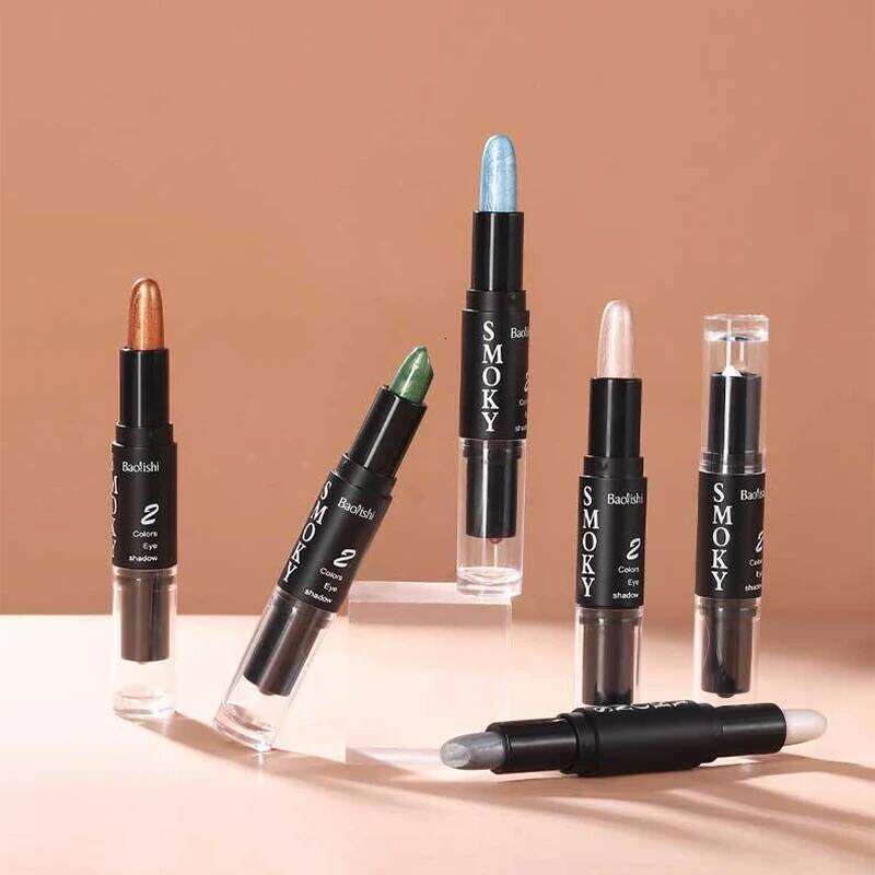 Double Head 6 Color Stick Dia Flash Pen Pencil Pearl Long Effect Eye Shadow X250726