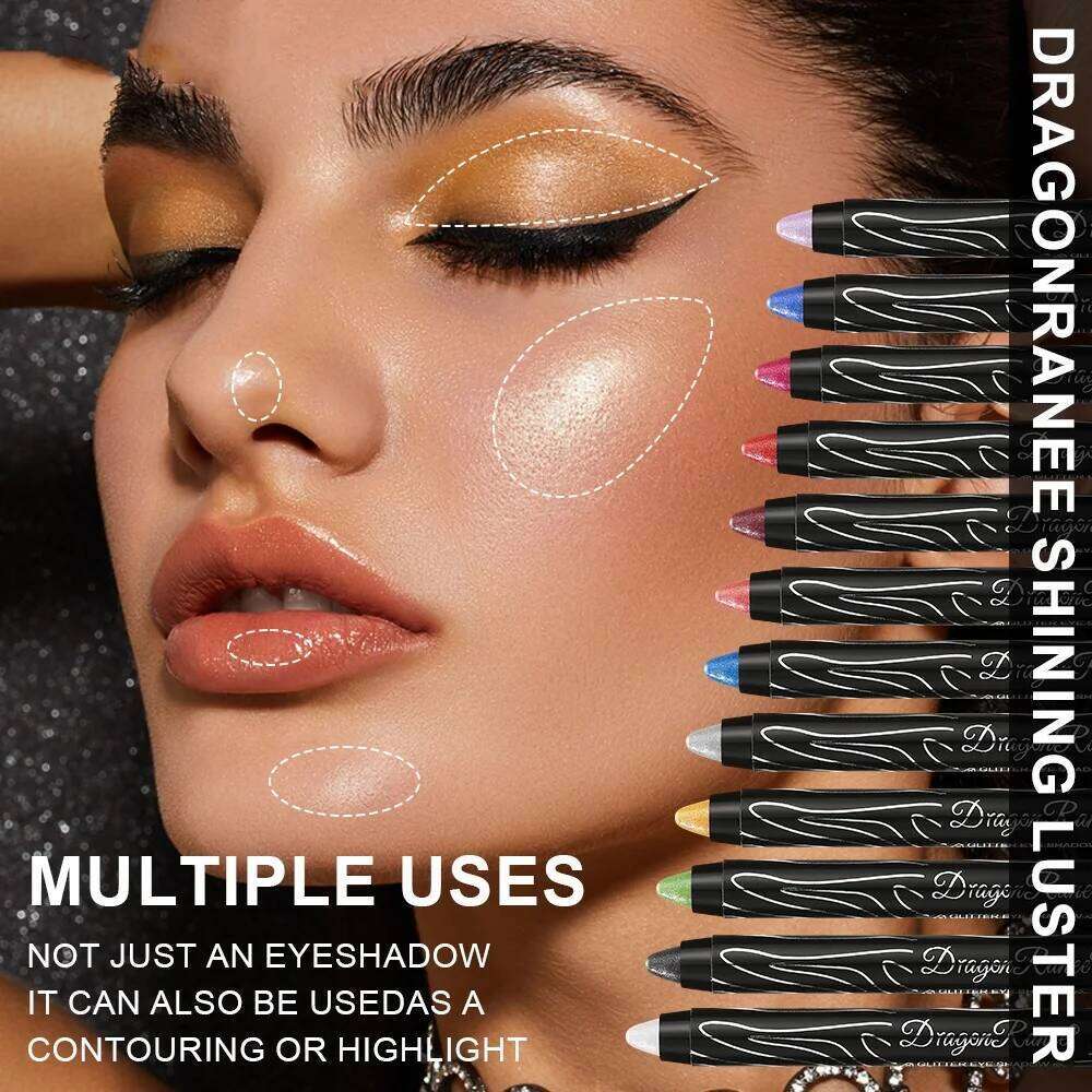 Stick Easy to Color Glitter Sequin Fine Shimmer Highlight Eye Exploding Holiday Stage Makeup Eyeshadow Pen X250726