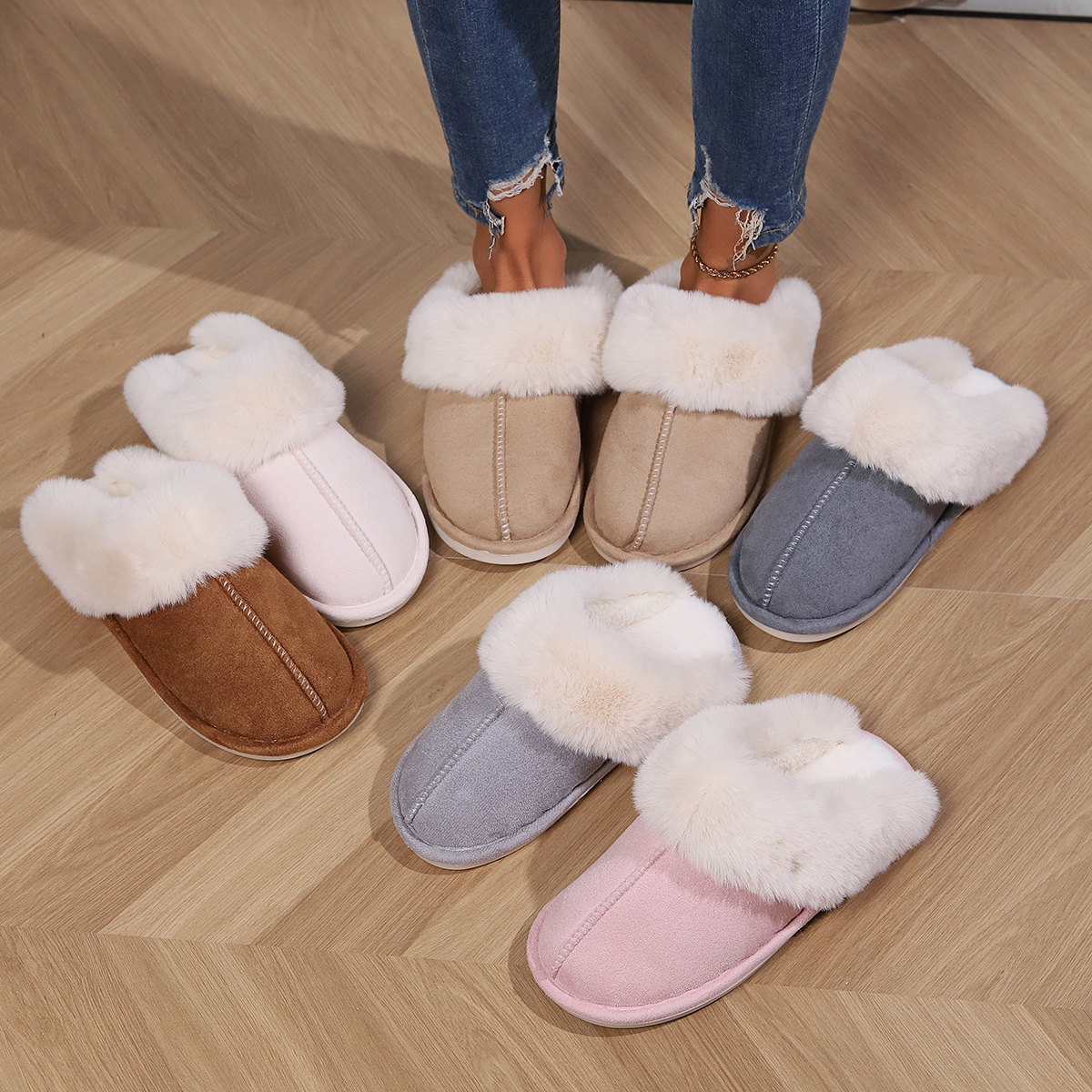 winter slippers designer shoes platform slides boots womens ultra mini chestnut wool slides fluffy fur leather women slider free shipping