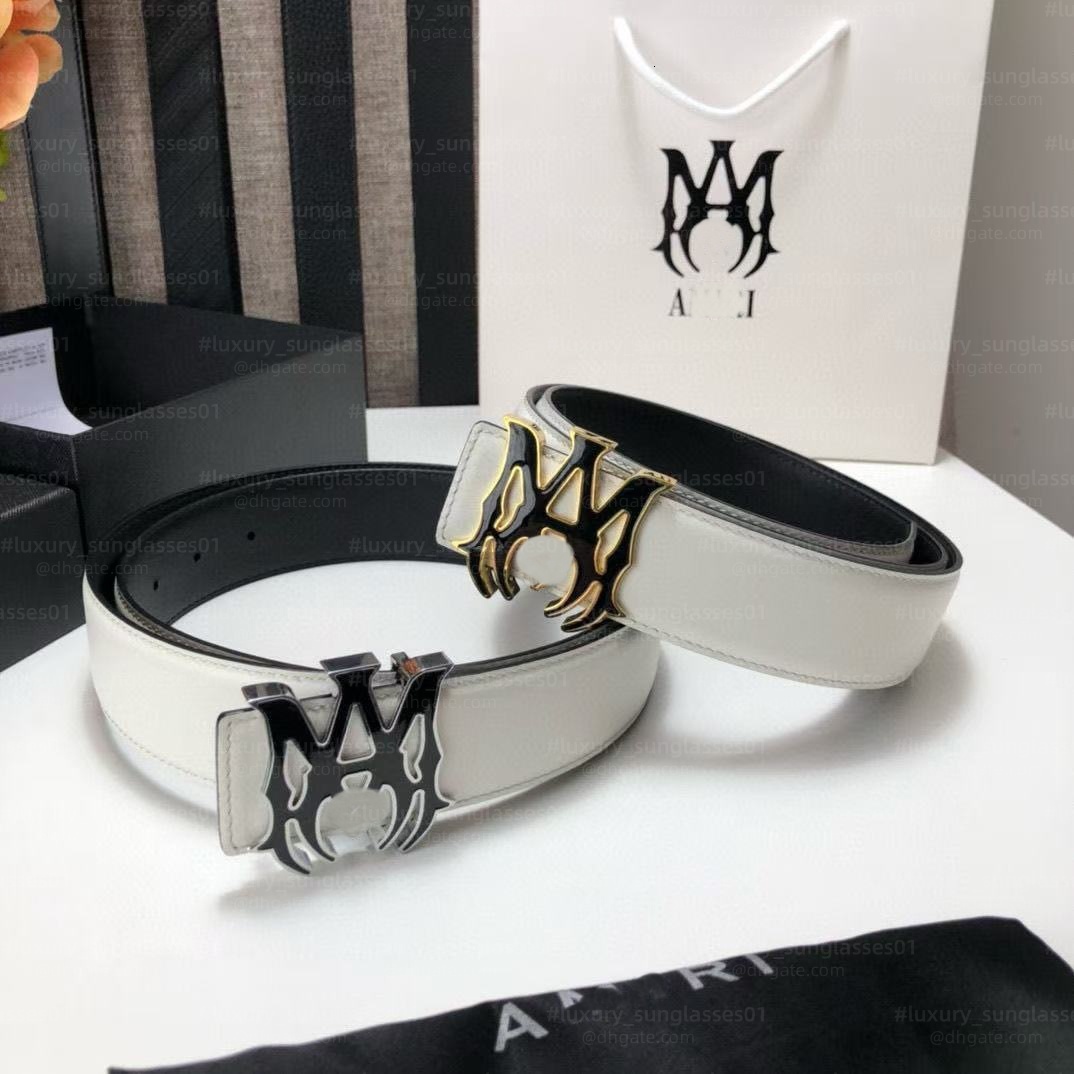 2025 Designer AM brand letter Amirbelts men's and women's gold sier buckle high quality fashion belt