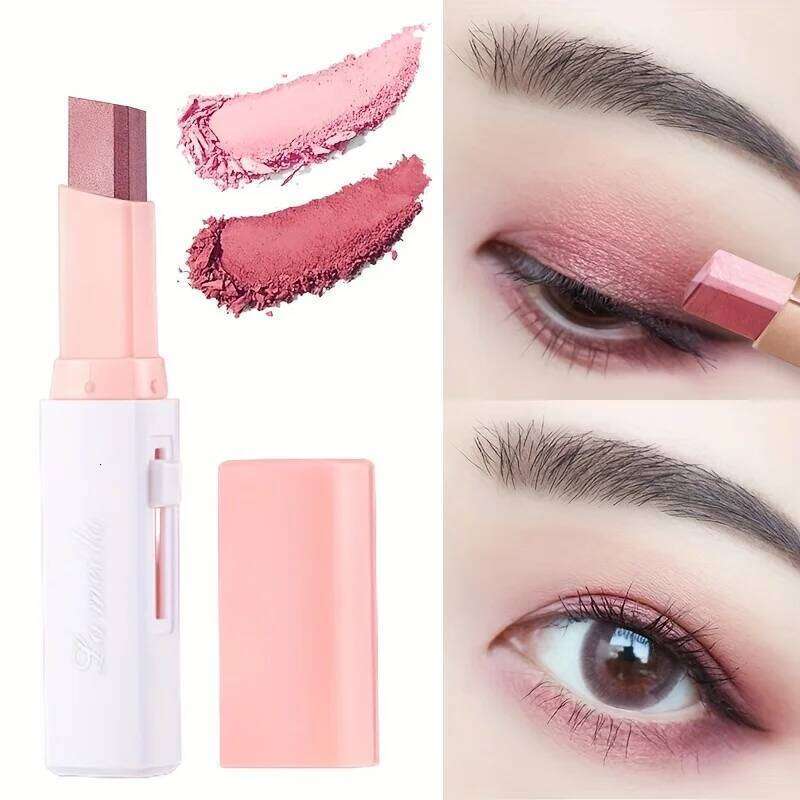 Pearly Pen Glitter Eye Shadow Stick Matte Eyeshadow Waterproof Bicolor Shimmer Cosmetics Beauty Makeup Tools X250726