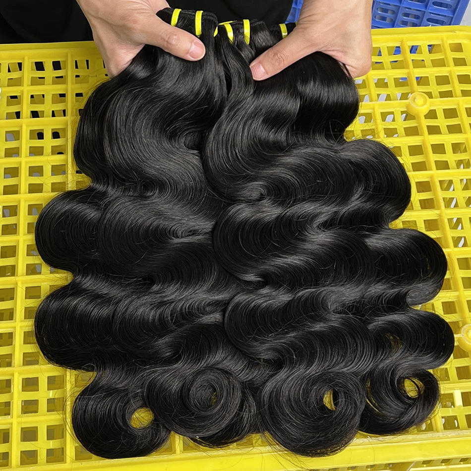 12A Vietnam Super Double Drawn Body Wave Hair Weaves Unprocessed Hair Extensions Natural Color 100g/bundle Double Wefts 3Bundles/lot