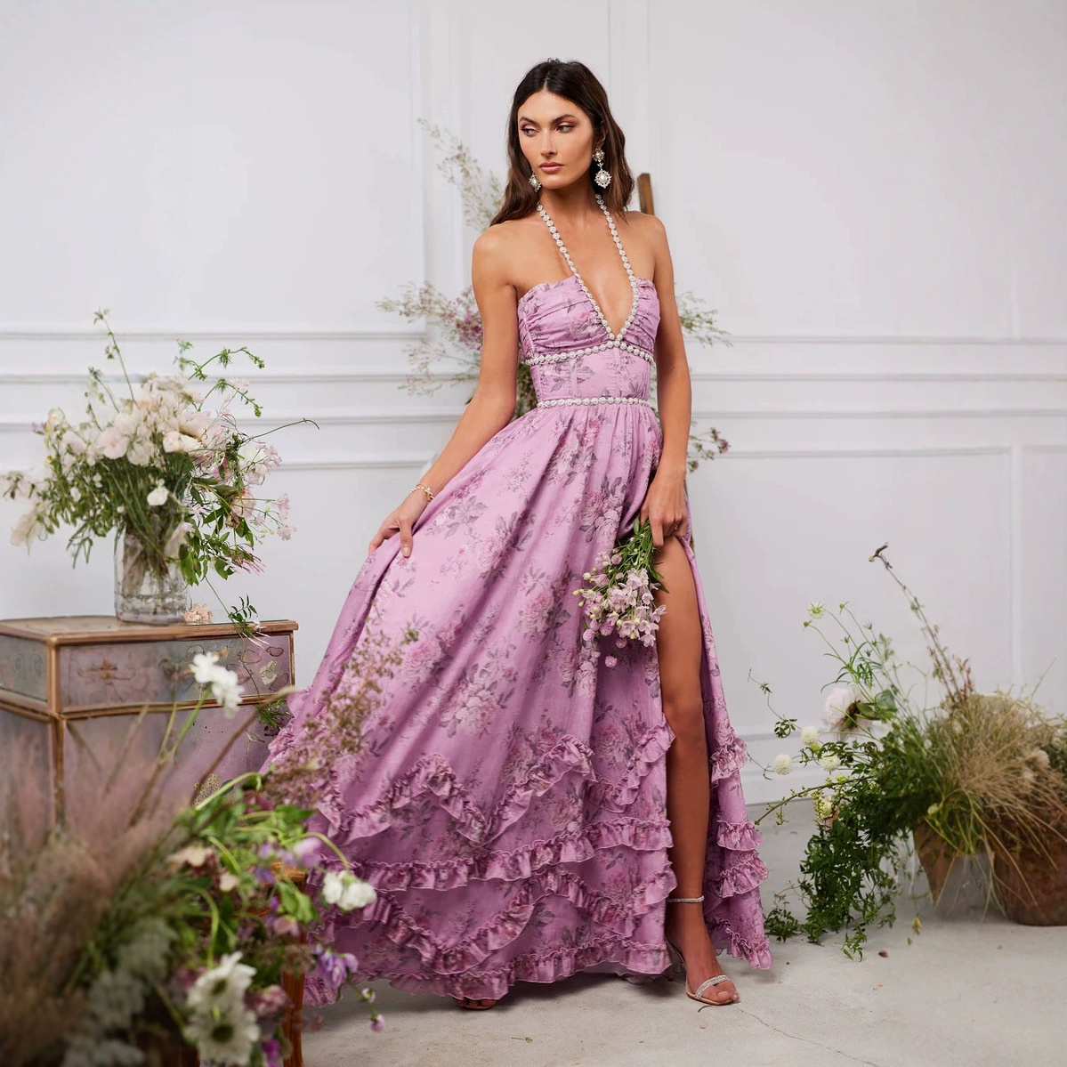 new Free shipping designer dress for women Commuting fashion simple dress design slim fit mid length skirt