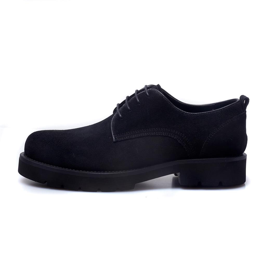 Business British leather shoes for men's genuine leather fur reverse velvet leather breathable matte casual thick sole versatile low top retro me