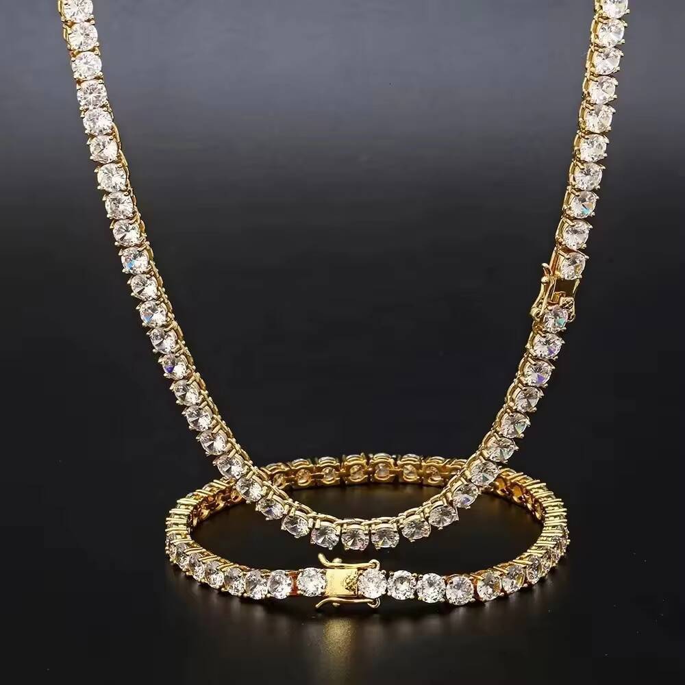 Factory Price Tennis Bracelet necklace Pass Diamond Tester Vvs Moissanite Hip Hop Jewelry Silver Lab Diamond Tennis Chain