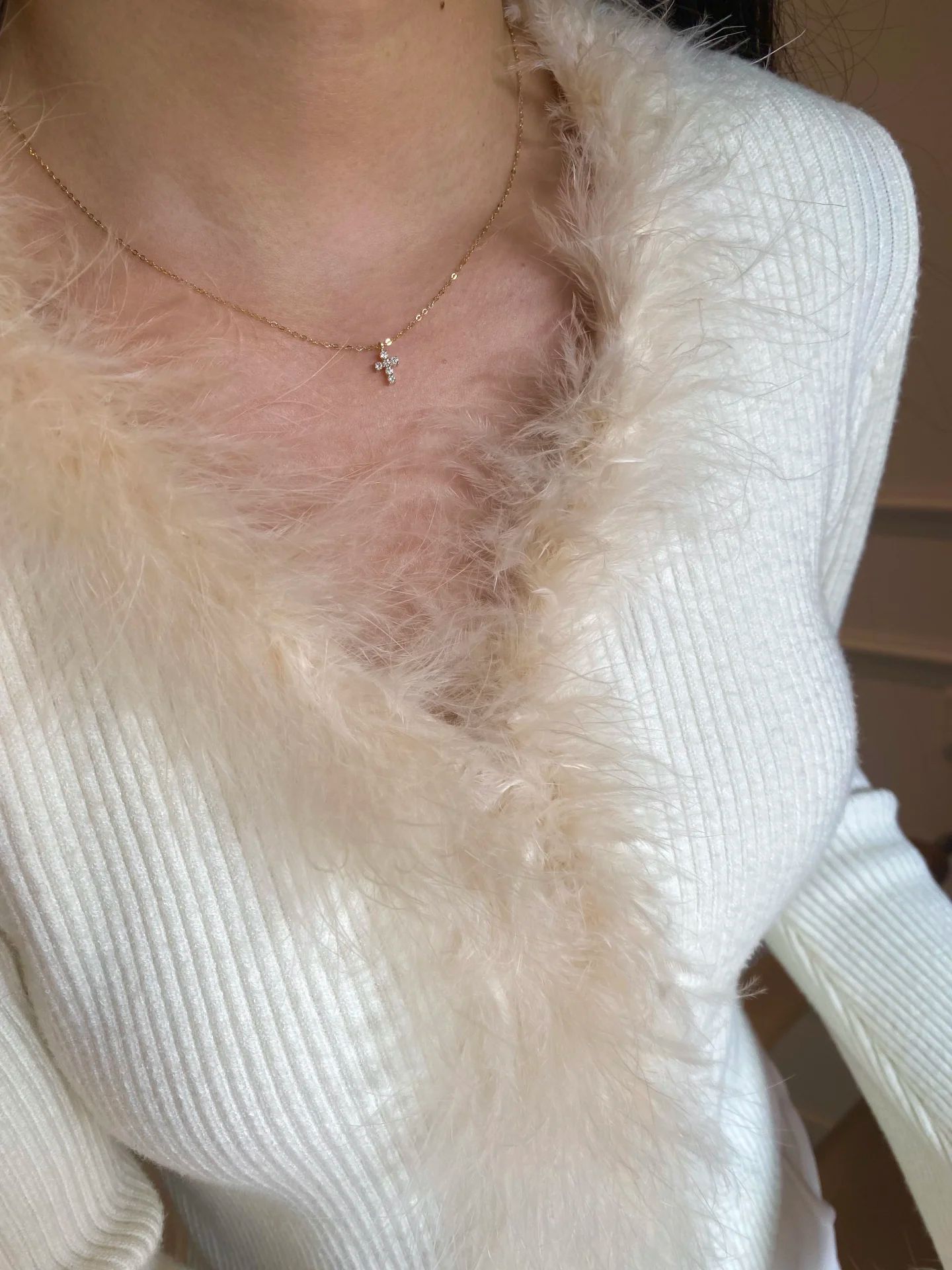 Choucong Brand Cross Pendant Vintage Jewelry Genuine 100% S925 Sterling Silver Round Cut White Lab Moissanite Diamond Party Women Clavicle Necklace Gi
