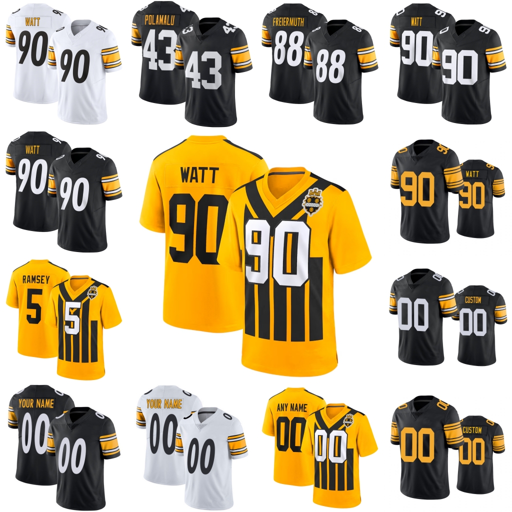 4 DK Metcalf TJ Watt Football Jersey Aaron Rodgers Joey Porter Jr Chris Boswell Troy Polamalu Will Howard Jaylen Warren Patrick Queen Jerome Bettis Pat Freiermuth