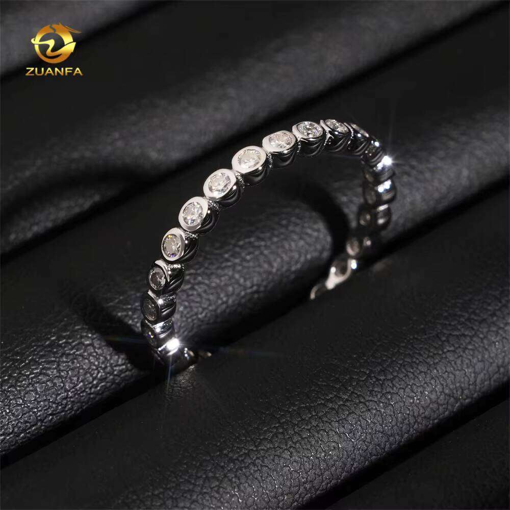 Bezel Set Eternity Pass Dia Tester Real Ring 1.7mm Band RingCustom Moissanite Rings