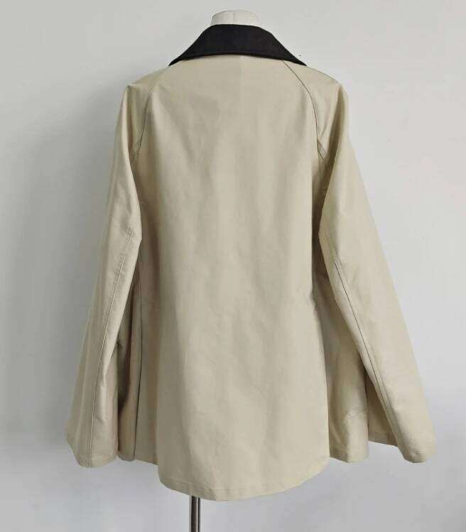 hoodie Women Spring and Summer New High-end Texture 100% Cotton Spliced Corduroy Neck Jacket jacket