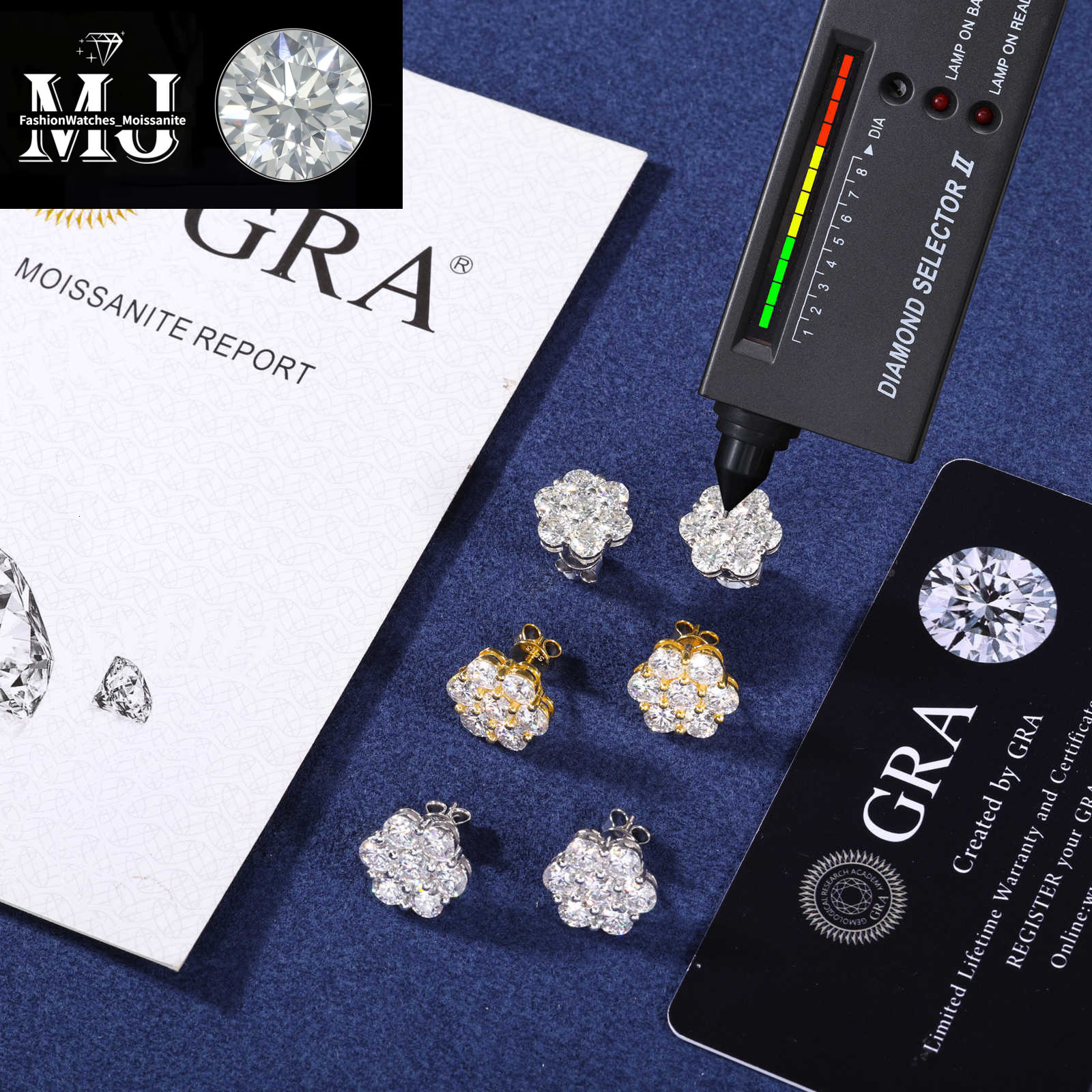 Bulk Wholesale Multi Size Cluster Moissanite wer Stud Earrings Sterg Sier VVS Dia Fine Jewelry Men Women