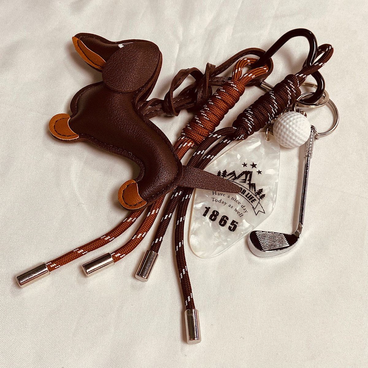 Dachshund Dog Keychain Miu Series Bag Pendant Niche Blogger Same Style Leather Woven Ornament 250728