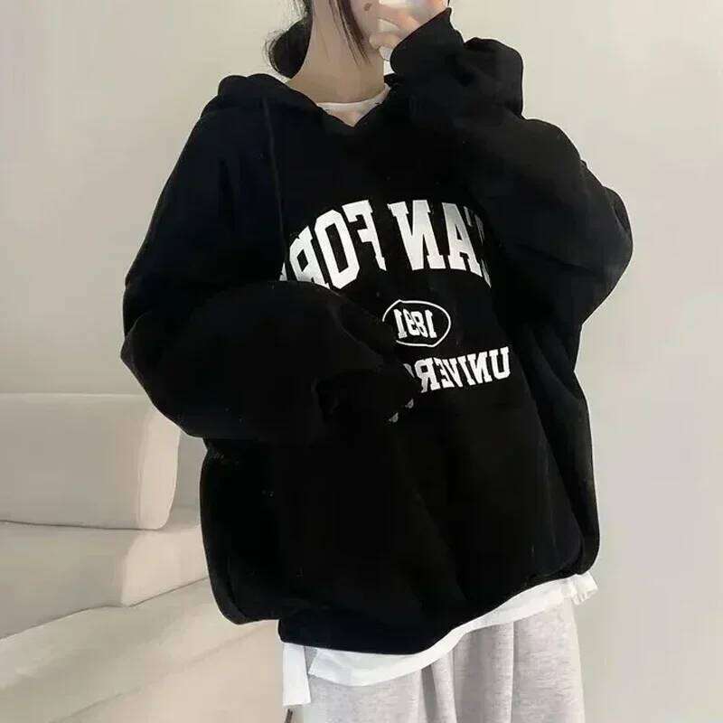 Streetwear Brooklyn Letter Printed Hoodie Women Sweatshirt Warm Full Sleeve Fashion Hoodies Ladies Winter Haruku Tops Clothes