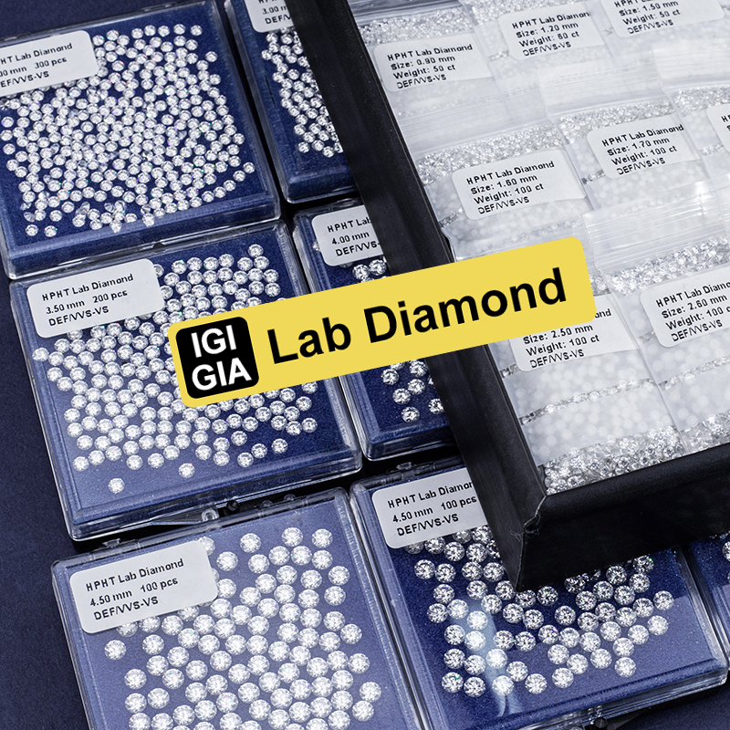 Messi Jewelry HPHT Lab Diamonds DEF VVS Melee 1mm 2mm 3mm Round Cut High Quality Loose Lab Grown Diamond