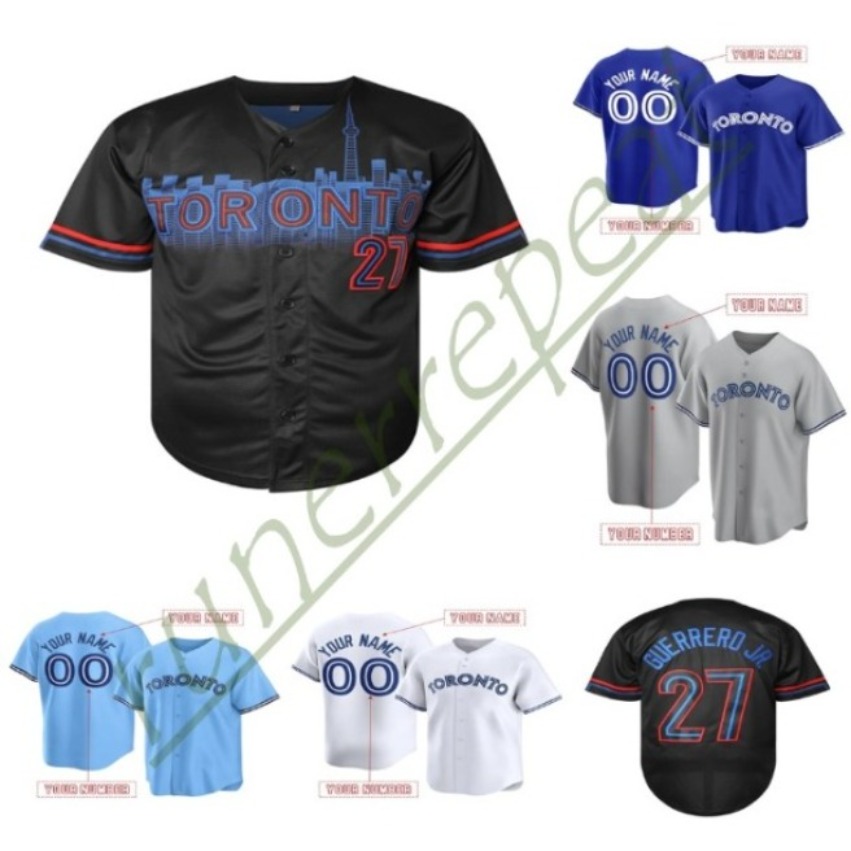 27 Guerrero Jr. Baseball Jersey Bichette Springer Kirk Gimenez Wagner Heineman Custom Baseball Jerseys Mens Womens Youth
