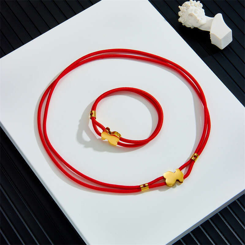 New Spanish Bear 3mm Elastic Cord Bracelet Set Versatile Women's Elegant Necklace Multi-color