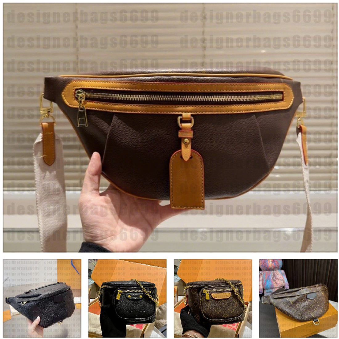 Luxury Designer bum bag clutch women fanny pack luxury crossbody side bags chain handbags men Waist Bags belt bag sling pouch mini shoulder bag Chest bags wallet