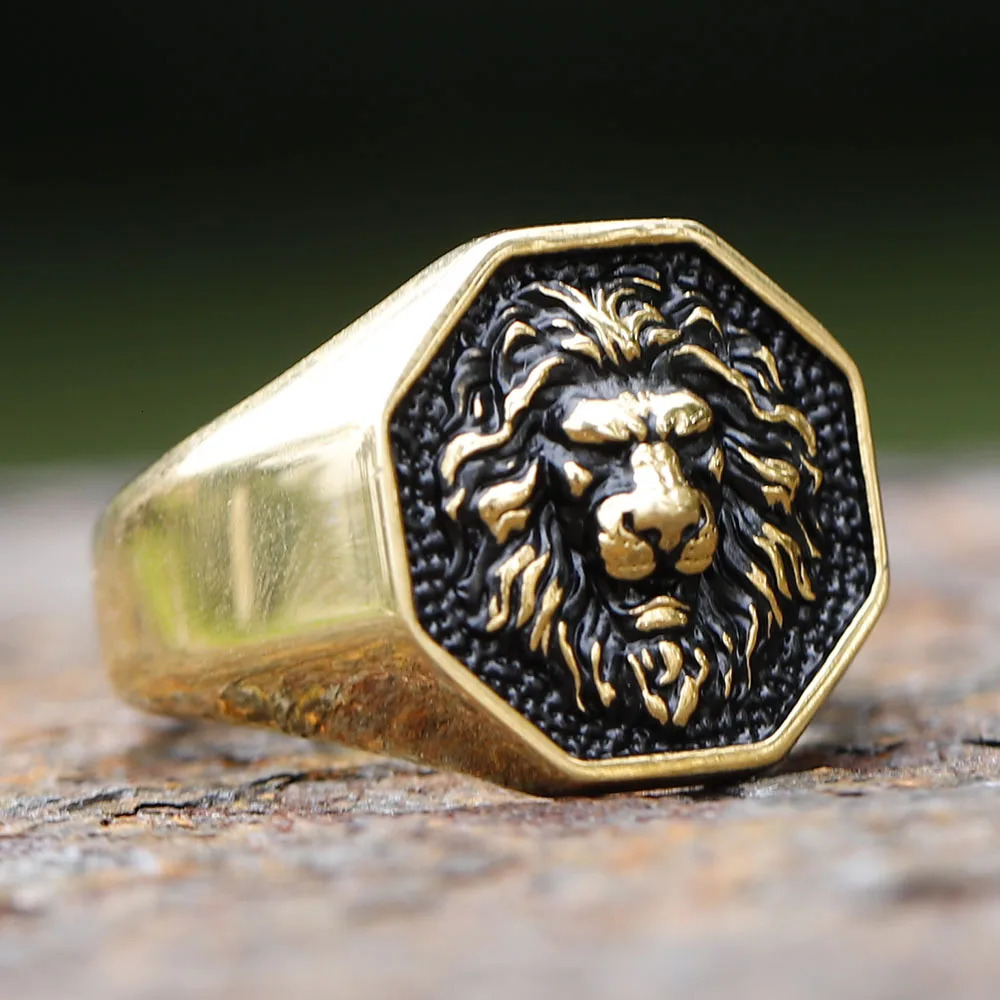 Detailed Stainless Steel 3D Lion Head Rings For Men Women Punk Trendy Domineering Vintage Animal Jewelry Gift 250723