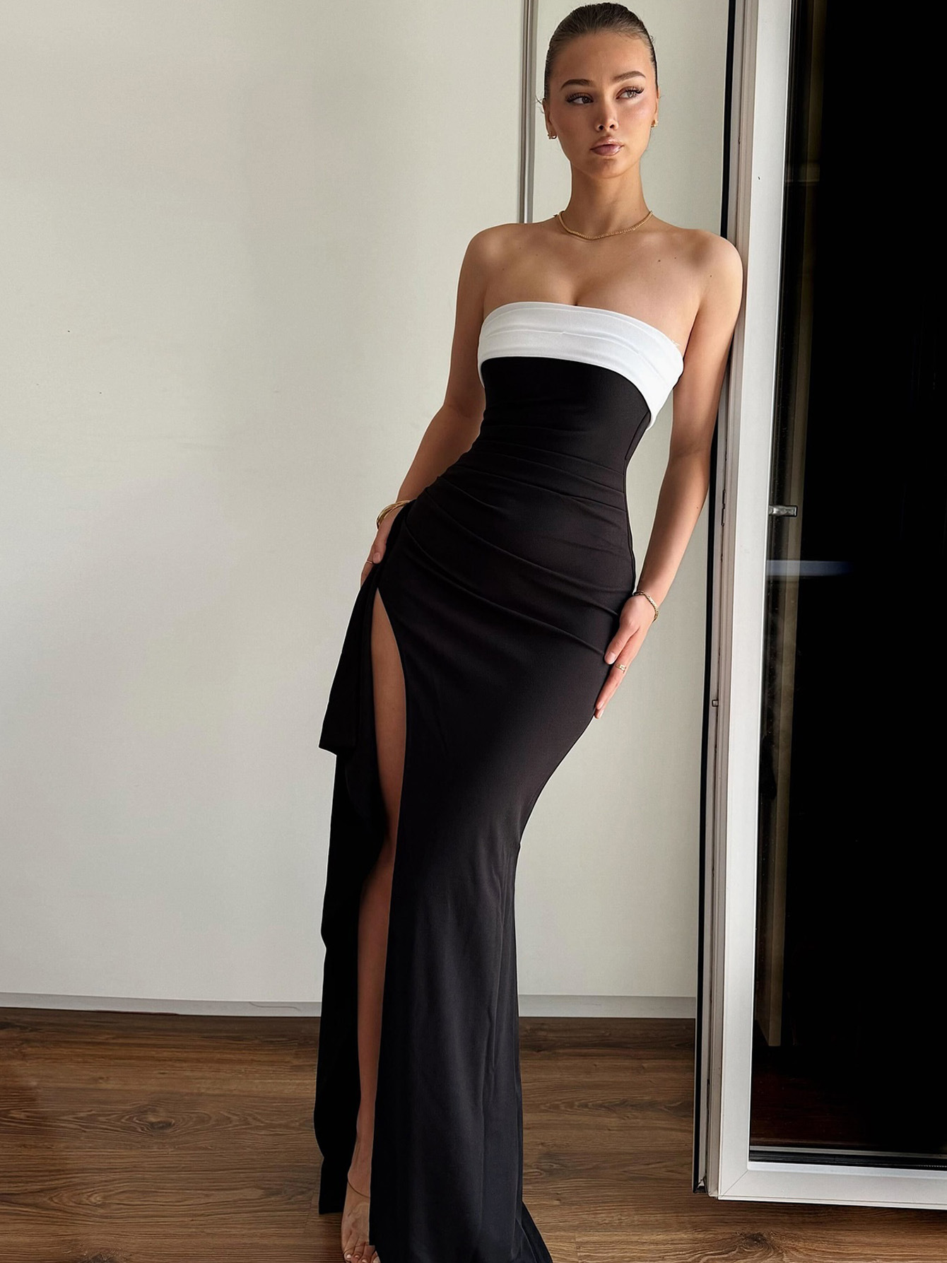 Free shipping designer dress for women Fashionable and minimalist dress personalized and loose long skirt