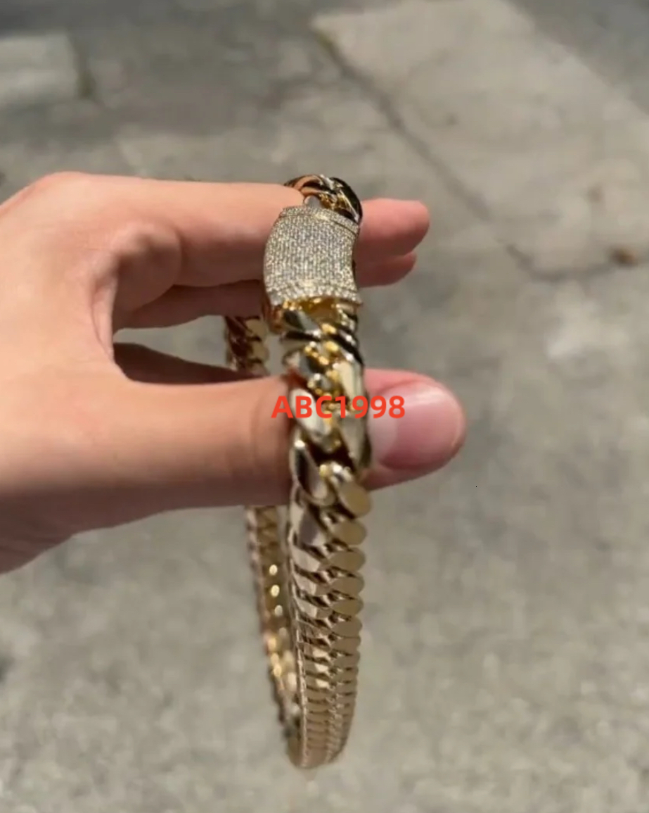 15MM 925 Solid Sterling Silver Hip Hop Heavy Cuban Link Chain Necklace VVS1 Moissanite Handmade High Quality Chain 18-30 Inch