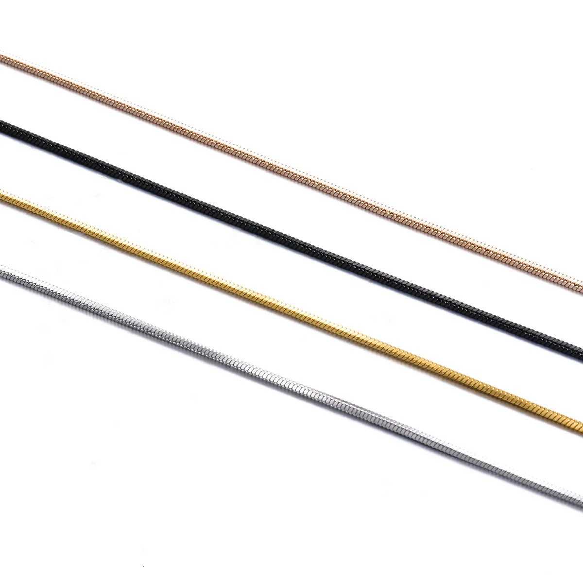 0.9/1.2/1.5/2mm Width Stainless Steel Square Snake Chain Necklace Choker DIY Gift For Men Womens Fashion Waterproof Jewelry XJ250708