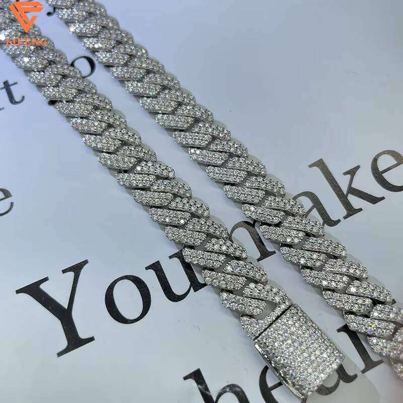Hot Sale 10mm S Sier Cuban Link Chain VVS Moissanite Iced Necklace GRA Certificate Hip Hop Jewelry Featuring Dia Gold
