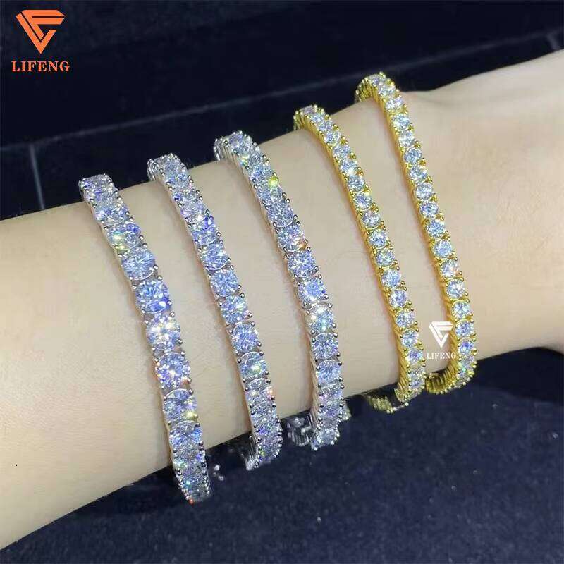 Sterling Sier Moissanite Dia Tennis Bracelet 3MM-6MM Chain Passes D VVS Test Elegant Bangles Collection