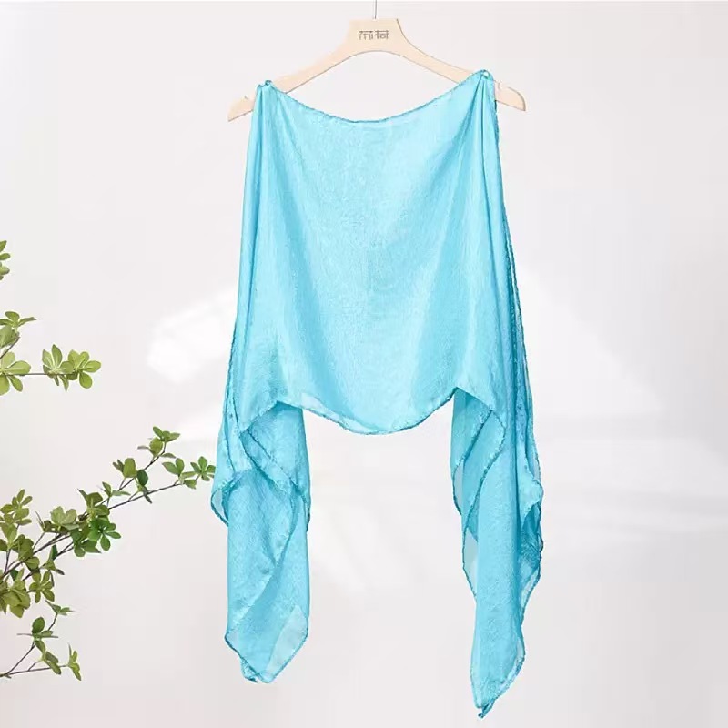 K1502 Summer new style Xilisha pure color shawl women's thin breathable outer wear all-match pullover sunscreen scarf travel photography