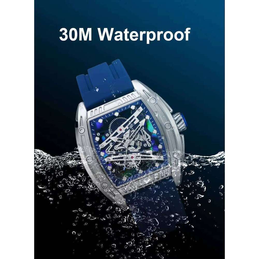DHgargets MEGIR 338G Skeleton Watch - Fashion Unisex Casual Watch with Luminous Hands, 30M Waterproof, Silicone Strap, Quartz Movement