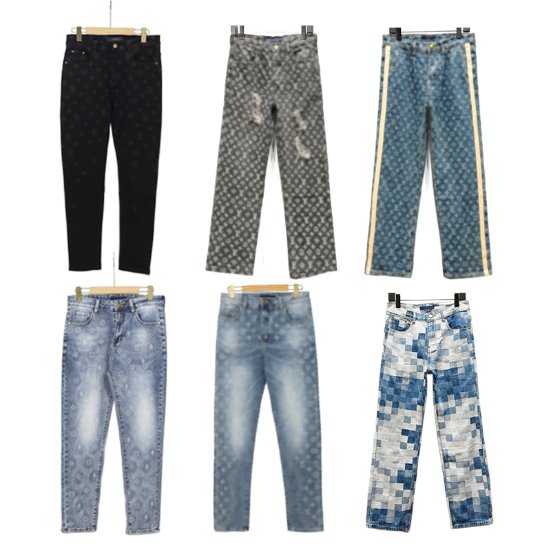 Jeans Designer Letter Trousers Luxury High Long Pants Pipped Jeans Distressed Trousers Classic Loose Womens Mens Elasticity Button Zipper