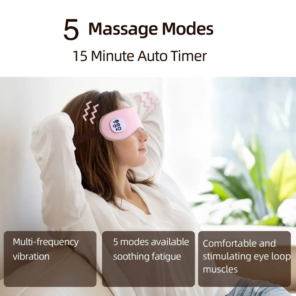 Ice Massage Eye Mask Electric Heating Eye Massager Relieve Eye Fatigue Dark Circles Sleeping Mask Eyeshadow 250726