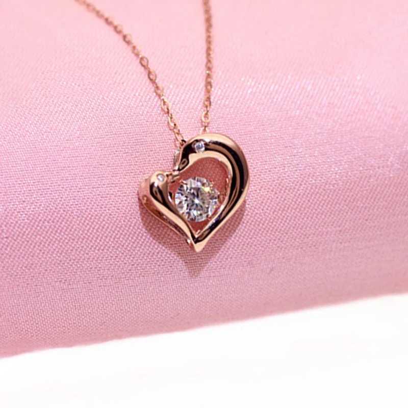 Dolphin Heart Pendant Necklace Rose Gold Plated Clavicle Chain Exquisite Jewelry for Banquets Z250910